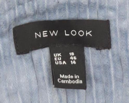 New Look Women’s Blue Corduroy Pinafore Dress UK 18