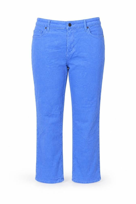 Lands' End Women's Blue Corduroy Chino Trousers UK 14/16 Stretch
