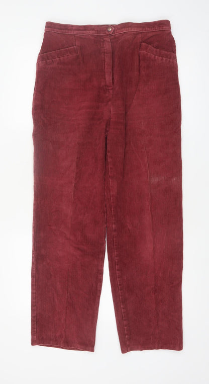 Marks and Spencer St Michael Womens Red Corduroy Trousers Size 18 Long