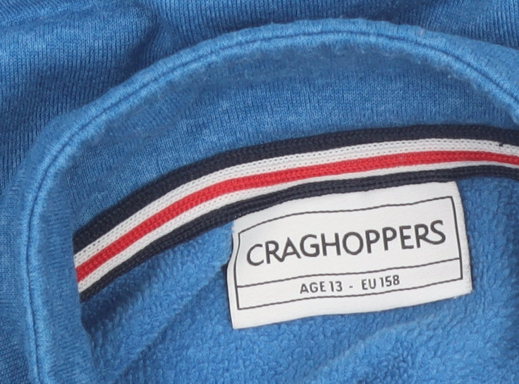 Craghoppers Boys Blue Fleece 1/4 Zip Pullover Sweatshirt Age 13