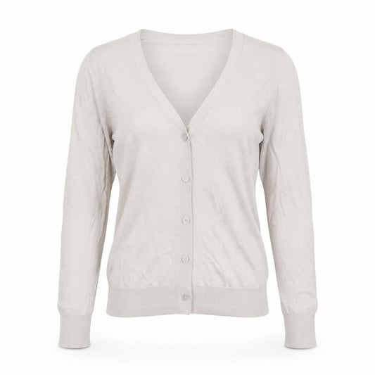 Uniqlo Women Beige V-Neck Button Cardigan M Lightweight Knit