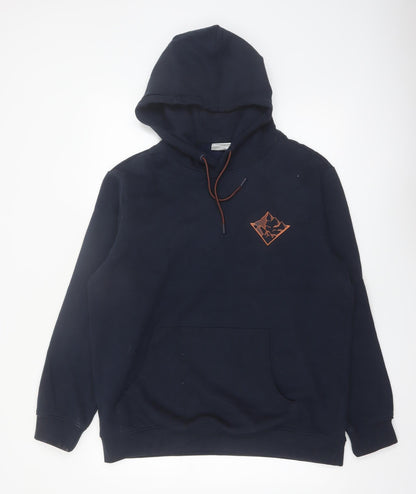 Mountain Warehouse Mens Blue L Pullover Hoodie Graphic Outdoor
