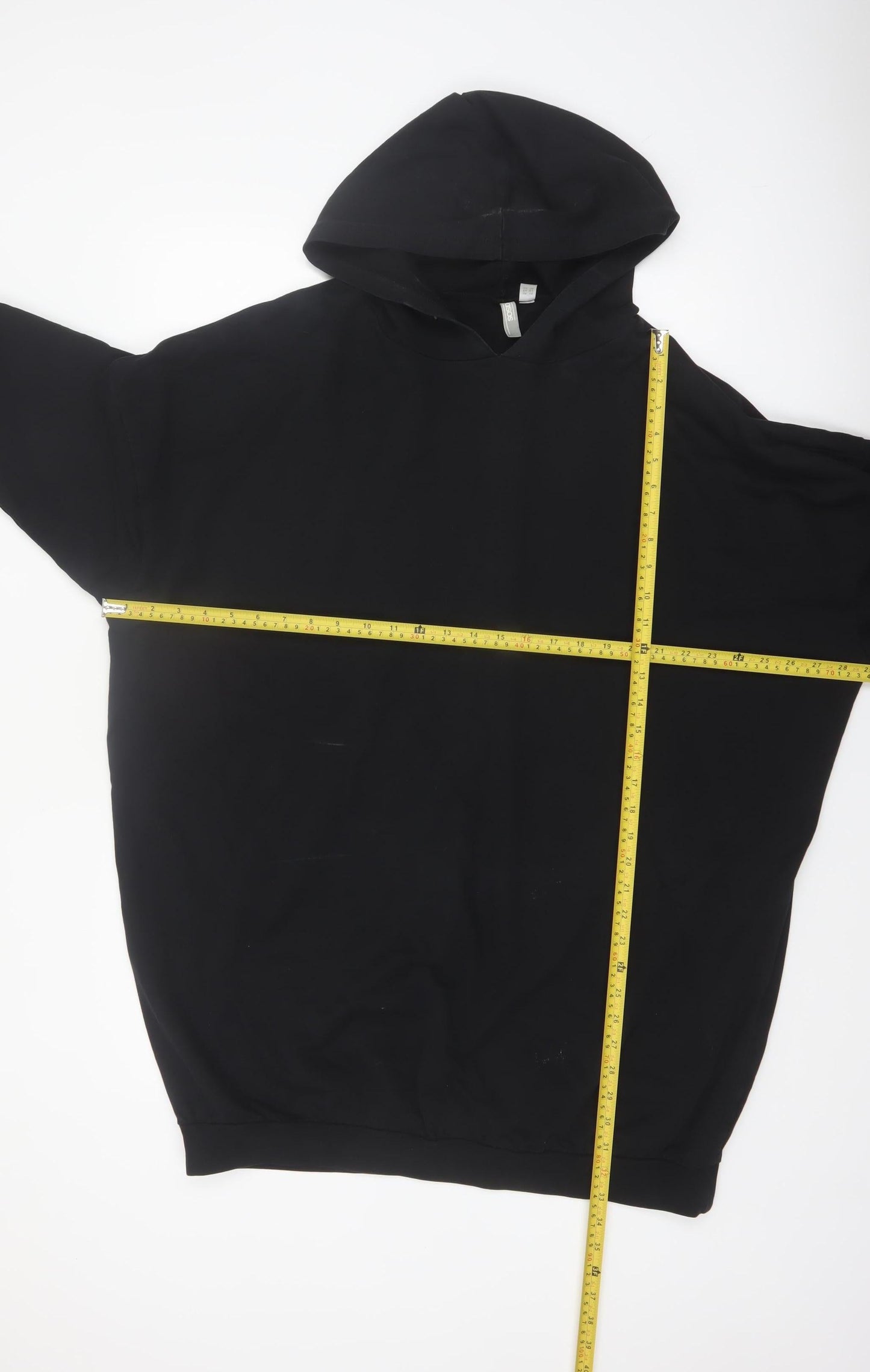 ASOS Design Women's Black Cotton Pullover Hoodie Size 14