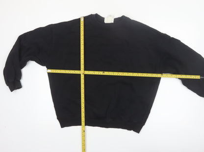 H&M Move Black Cotton Crew Neck Pullover Sweatshirt Women's M