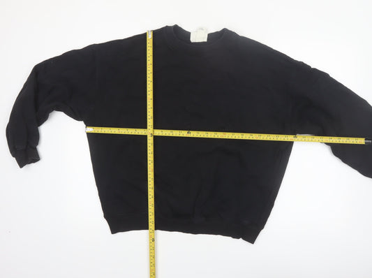 H&M Move Black Cotton Crew Neck Pullover Sweatshirt Women's M