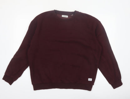 Jack & Jones Men's Red Fleece Crew Neck Sweatshirt Size L