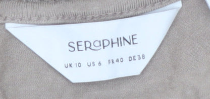 Seraphine Women’s Beige Sleeveless Knit Maternity Tank Dress UK10