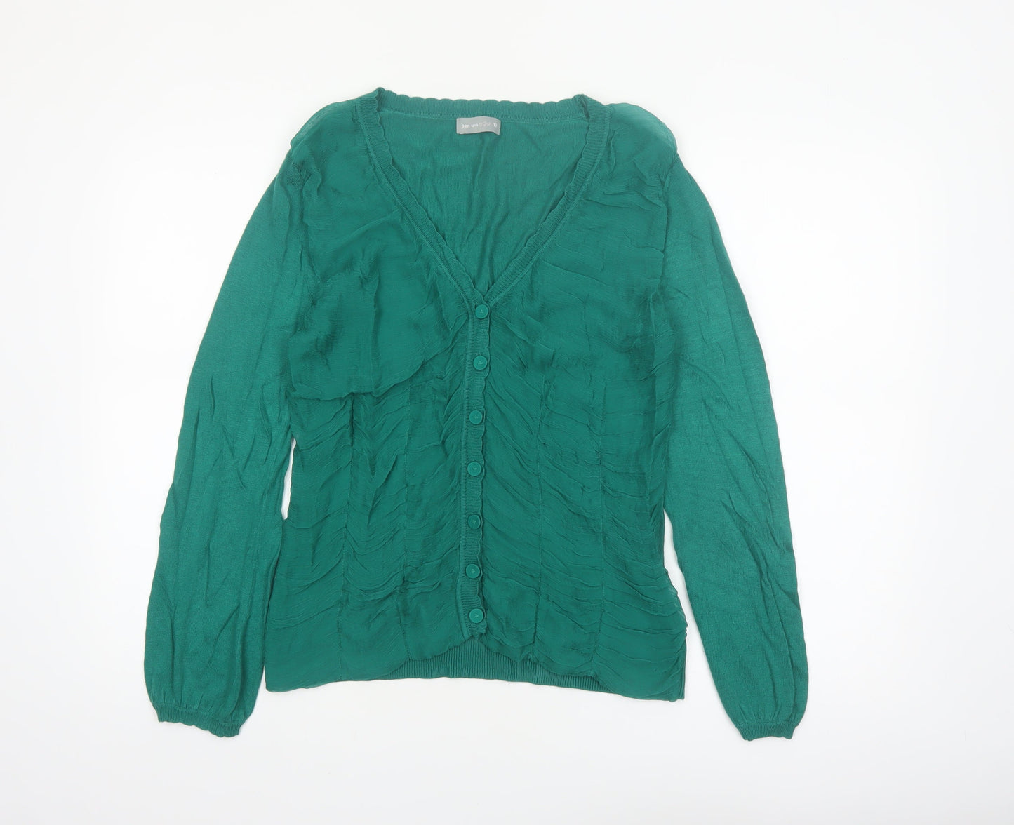 Marks and Spencer Women’s Green Size 12 V-Neck Cardigan