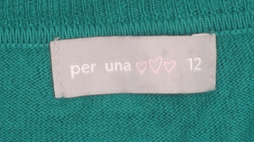 Marks and Spencer Women’s Green Size 12 V-Neck Cardigan