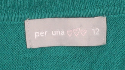 Marks and Spencer Women’s Green Size 12 V-Neck Cardigan