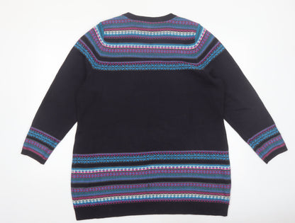 Marks and Spencer Women’s Multicoloured Fair Isle V-Neck Jumper Size 20
