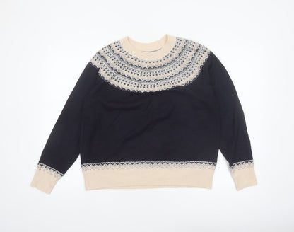 Next Women's Blue Fair Isle Knit Jumper Size 14