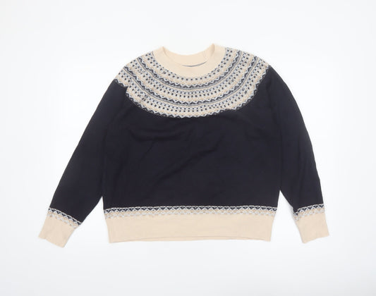 Next Women's Blue Fair Isle Knit Jumper Size 14
