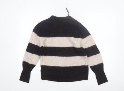 & Other Stories Women Black Beige Striped Alpaca Blend Jumper XS