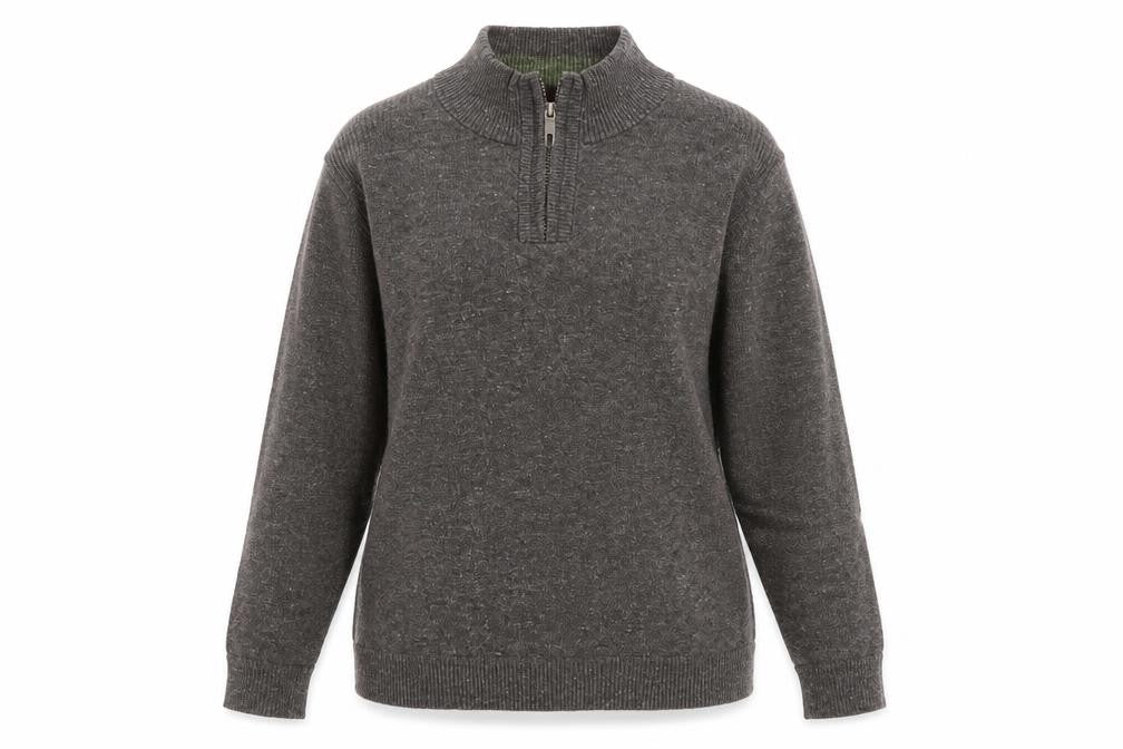 FatFace Women Brown 100% Cotton Half Zip Jumper Size L