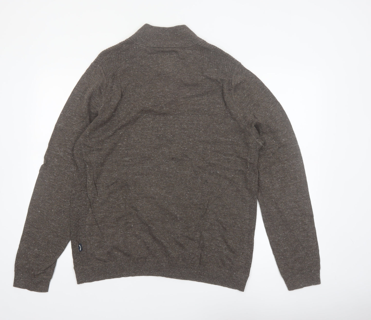 Fat Face Women Brown 100% Cotton Half Zip Jumper Size L