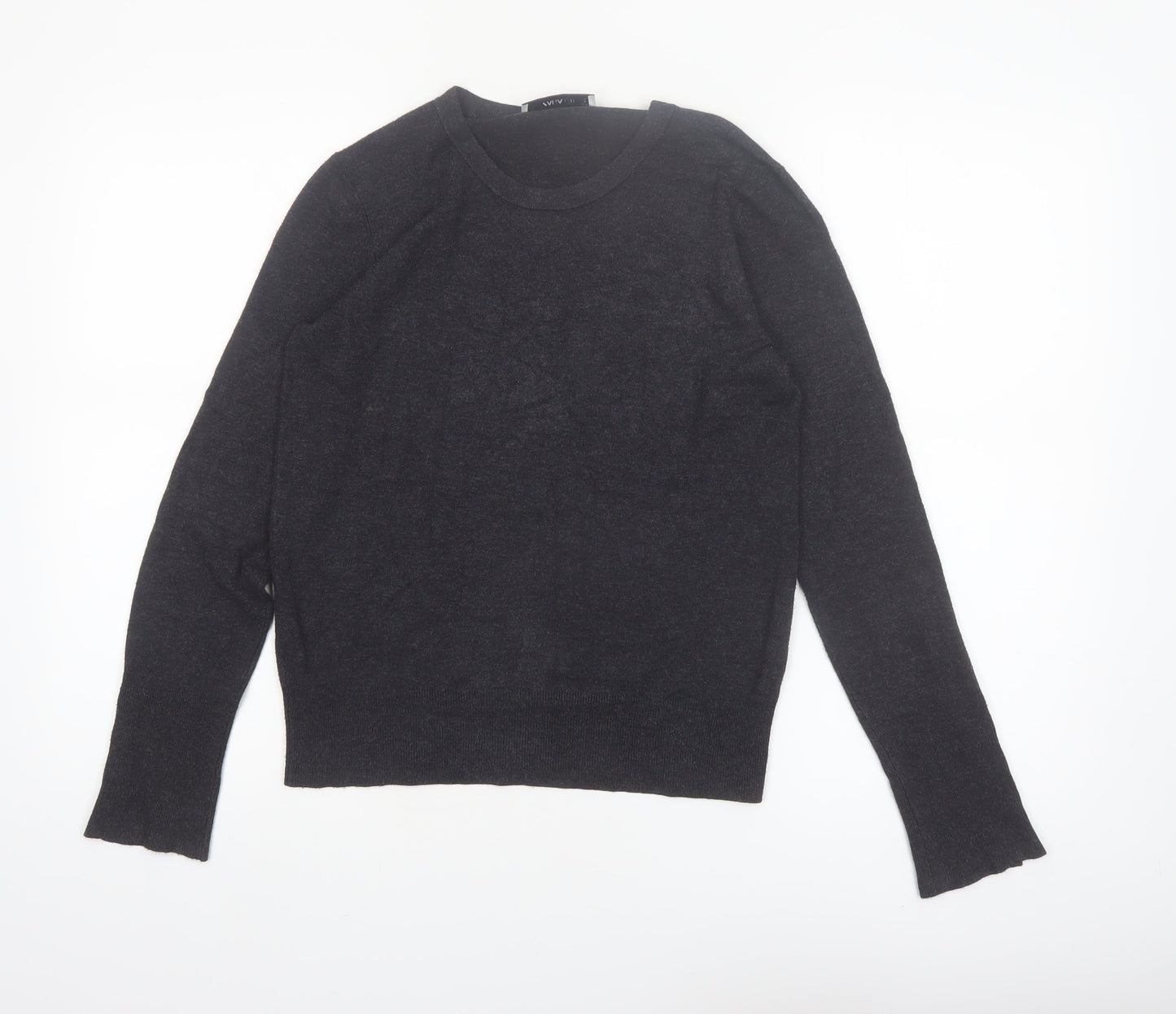 ZARA Women Black Crew Neck Knit Pullover Jumper Size 12