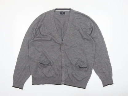 Marks and Spencer Blue Harbour Men’s Grey Cotton Button Cardigan XL
