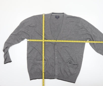 Marks and Spencer Blue Harbour Men’s Grey Cotton Button Cardigan XL