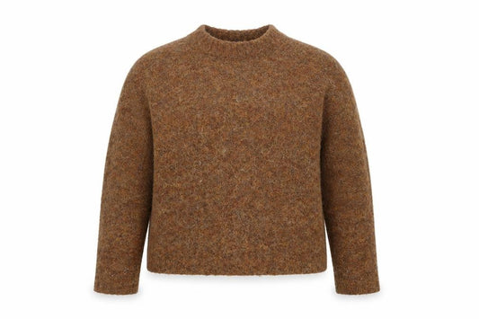 Warehouse Women Brown Wool Blend Crew Neck Pullover Jumper UK 8