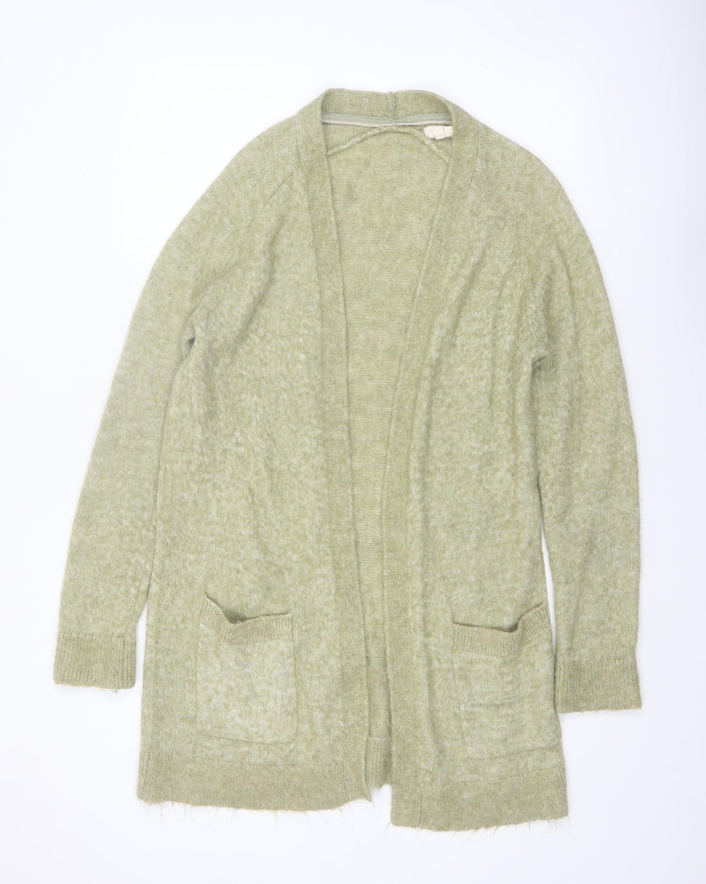 Fat Face Women's Green Mohair Blend Long Sleeve Open Cardigan UK 12