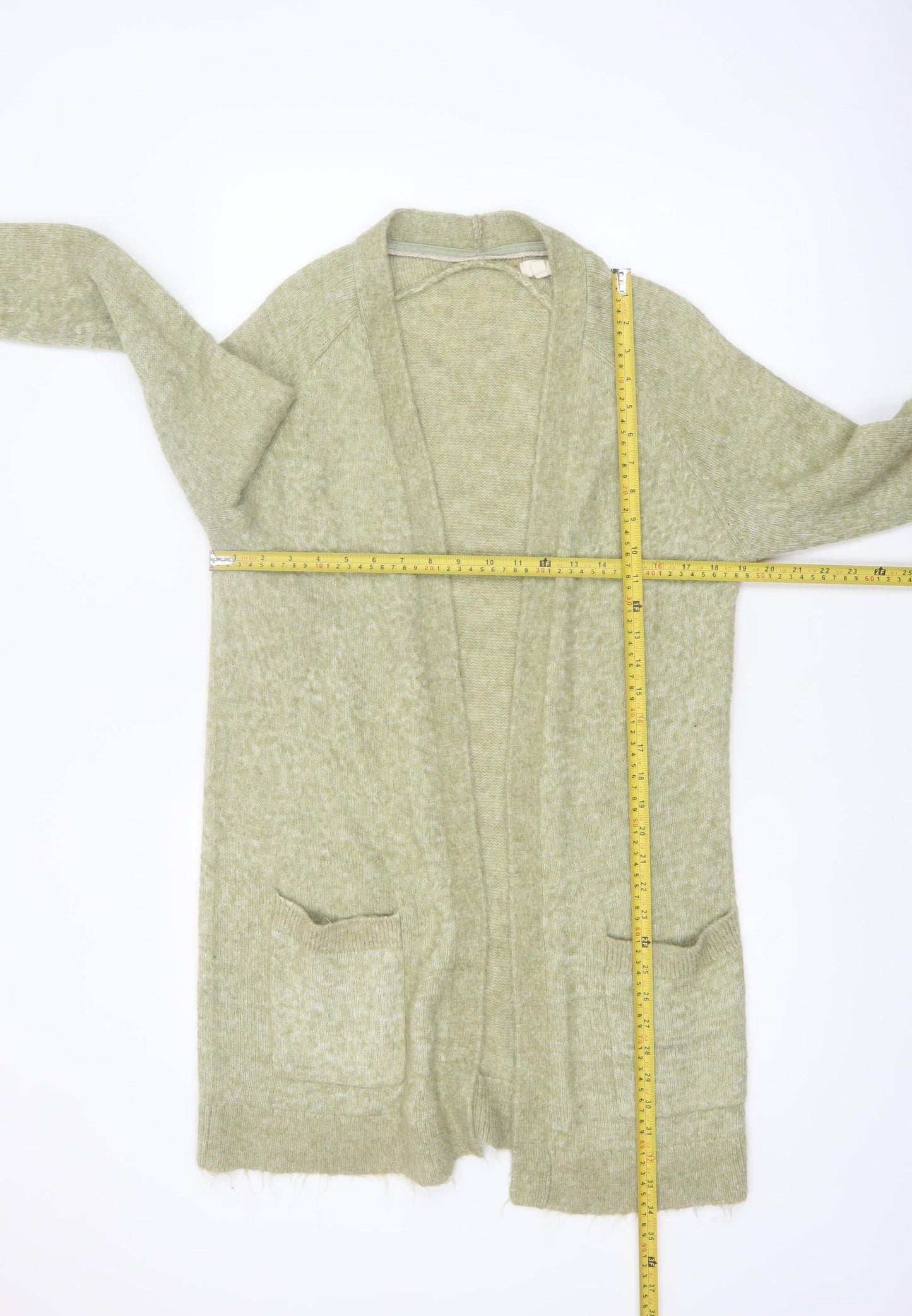Fat Face Women's Green Mohair Blend Long Sleeve Open Cardigan UK 12
