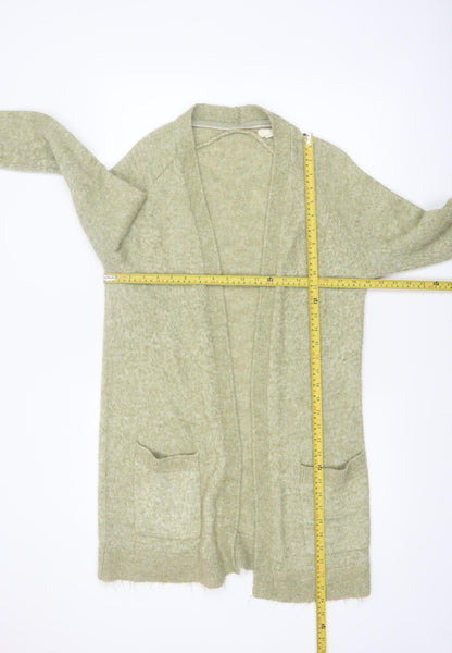Fat Face Women's Green Mohair Blend Long Sleeve Open Cardigan UK 12