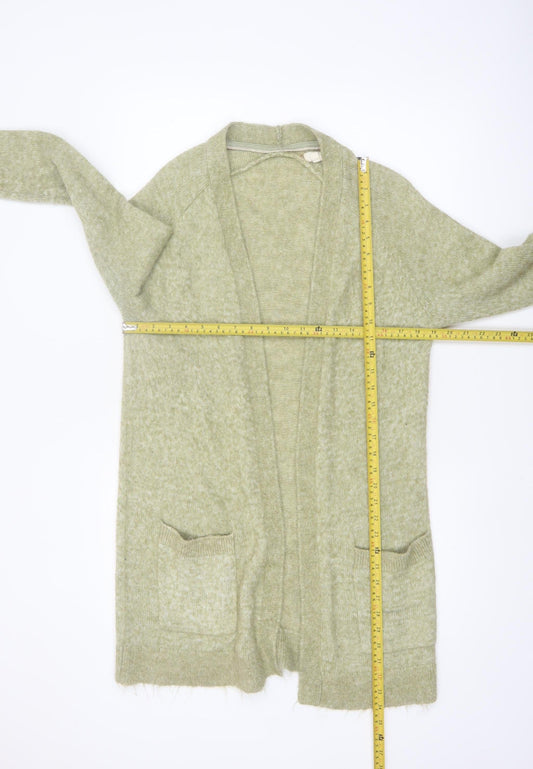Fat Face Women's Green Mohair Blend Long Sleeve Open Cardigan UK 12