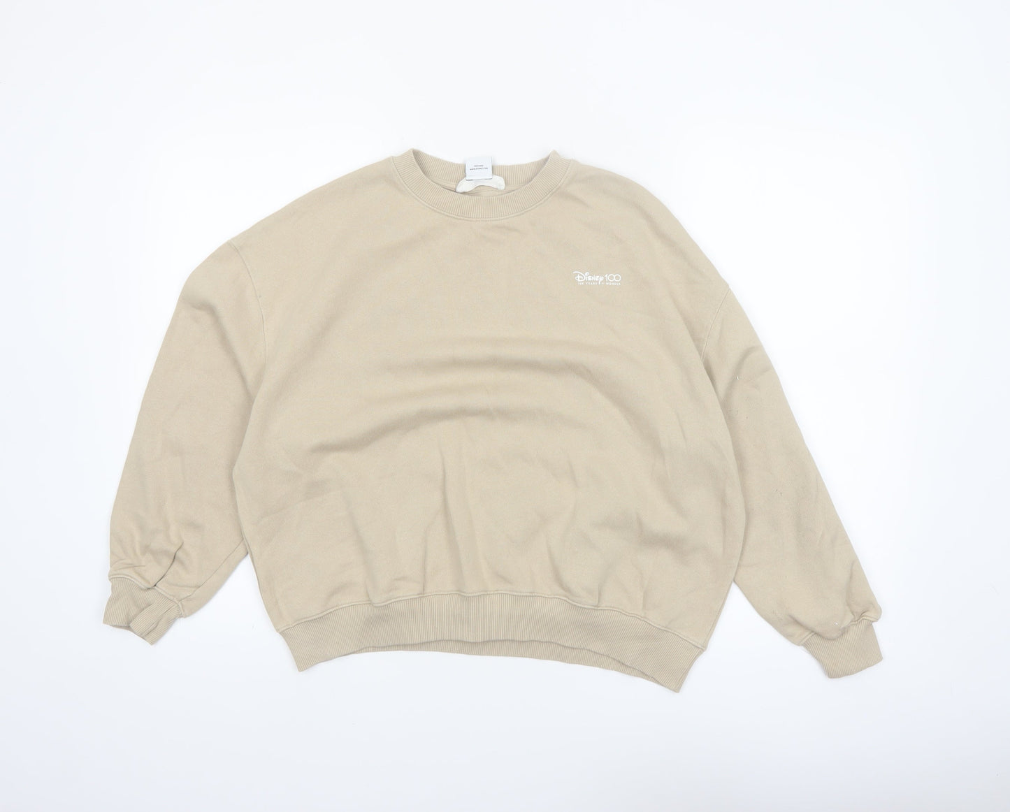 MNG x Disney Beige Womens Sweatshirt Size M Mickey Mouse 100 Years