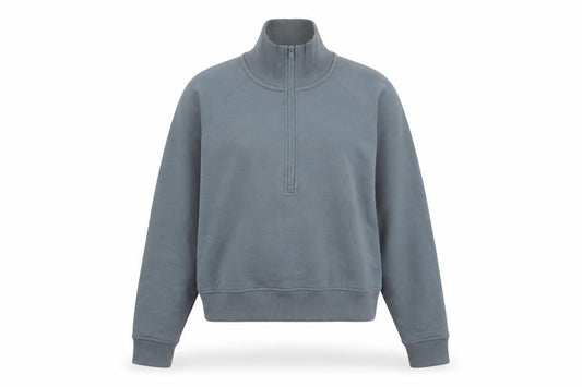90 Degree by Reflex Womens Grey 1/2 Zip Long Sleeve Pullover Sweatshirt Size S