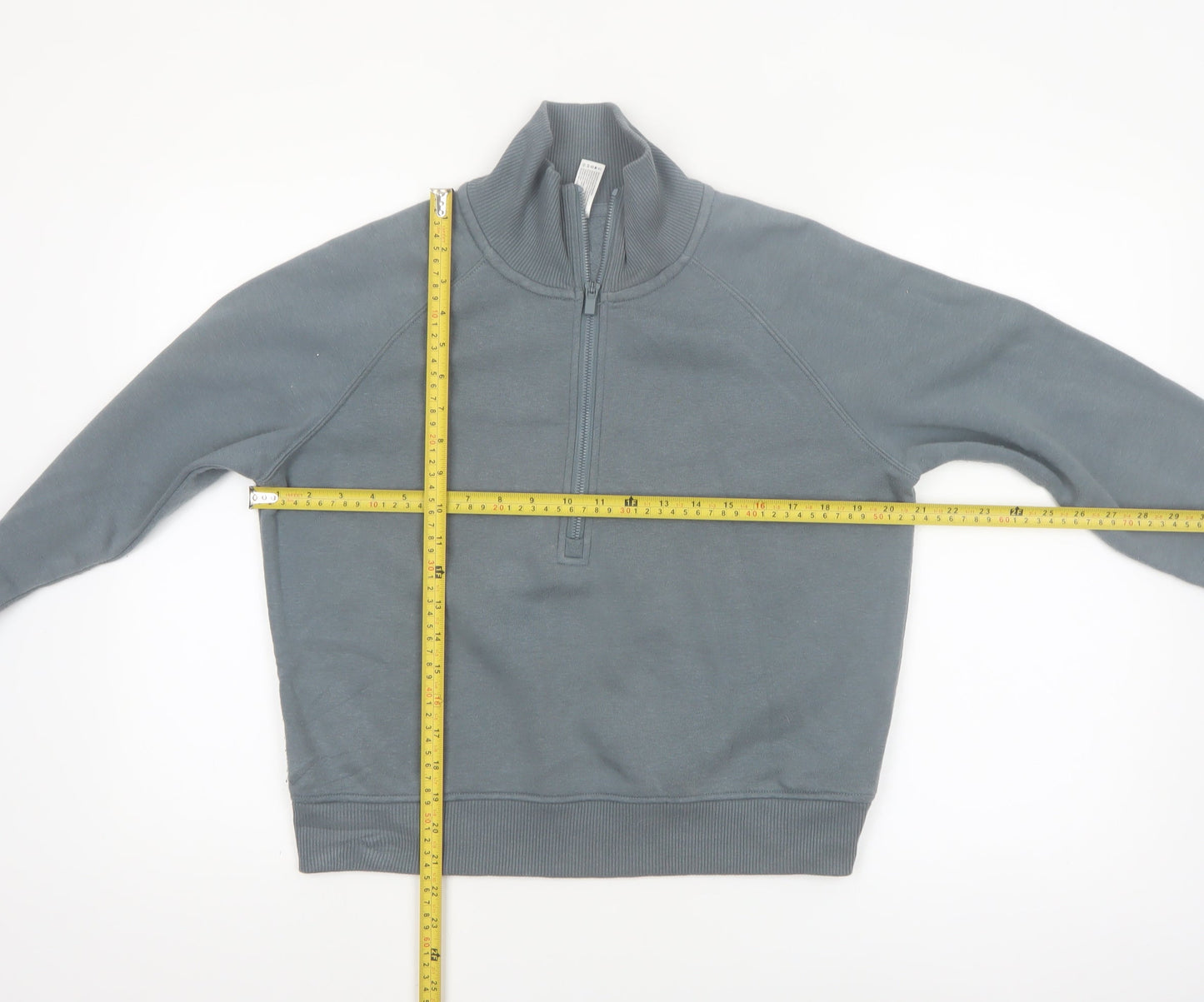 90 Degree by Reflex Womens Grey 1/2 Zip Long Sleeve Pullover Sweatshirt Size S