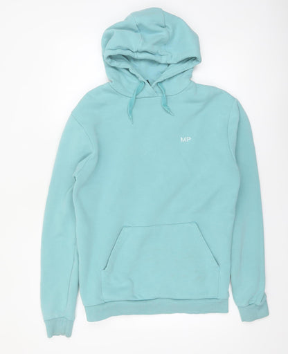 MP Men's Blue Pullover Hoodie M Regular Fit Fleece Logo