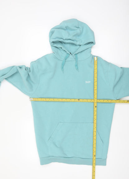 MP Men's Blue Pullover Hoodie M Regular Fit Fleece Logo
