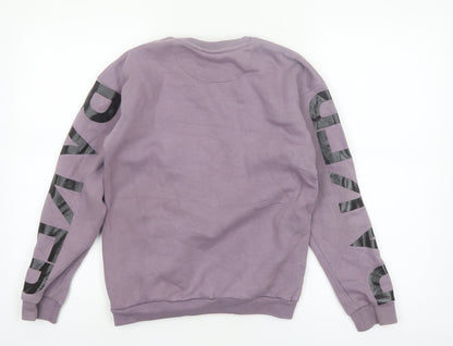 Ted Baker Boys Purple Logo Sweatshirt 12 Years Crew Neck Fleece Cotton Blend