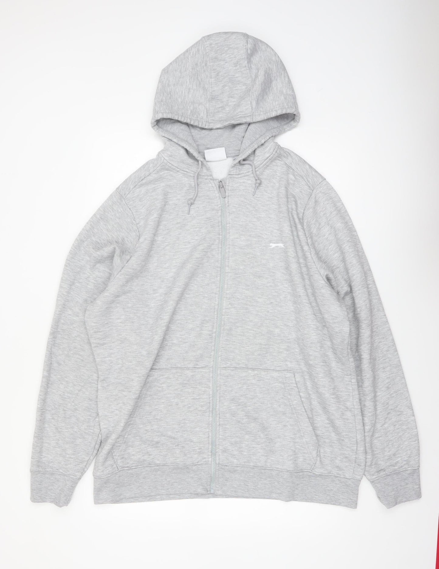 Slazenger Mens Grey 2XL Full Zip Fleece Hoodie