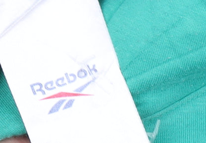 Reebok Mens Green Pullover Hoodie Medium Retro Sportswear