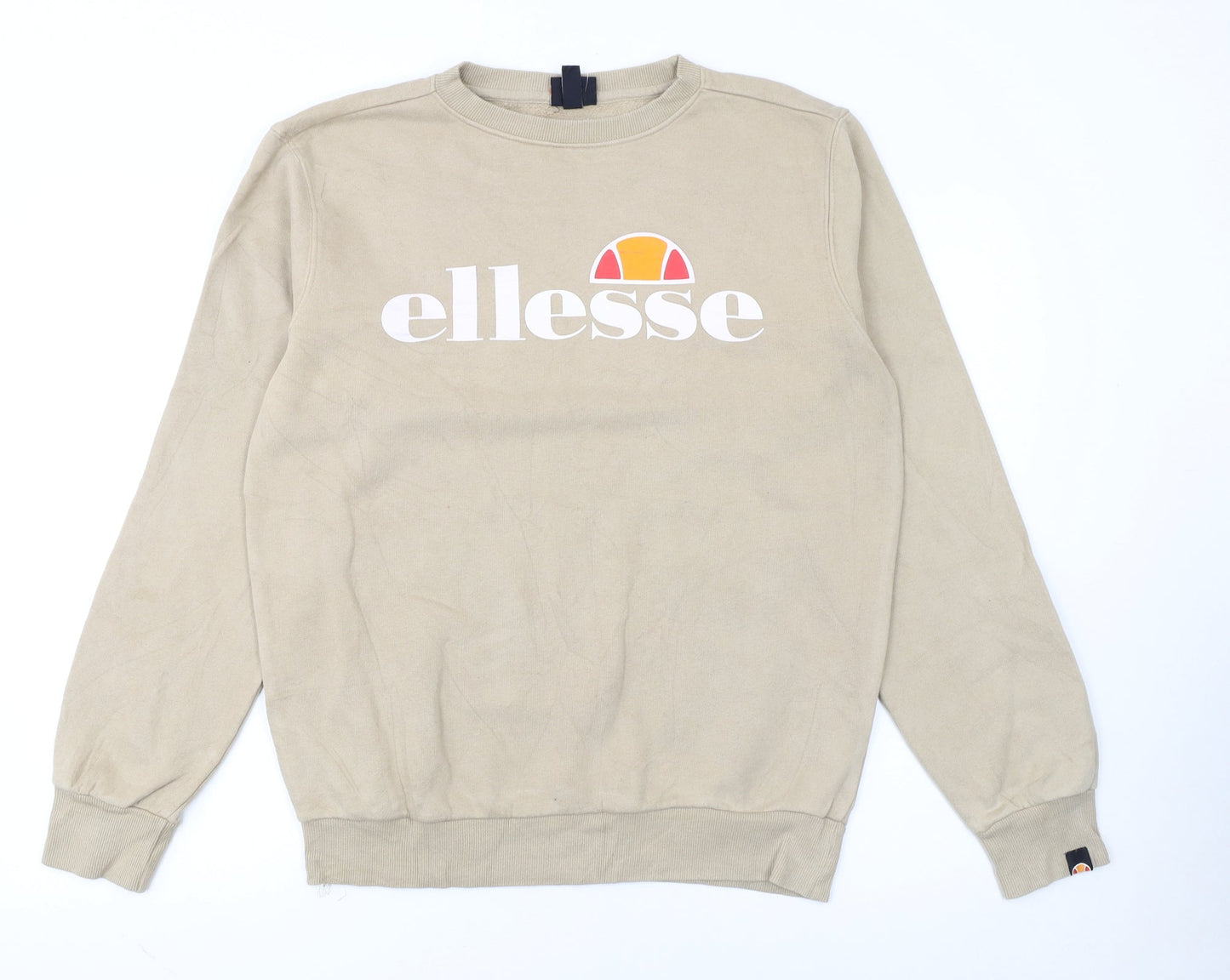 Ellesse Men's Beige Logo Pullover Sweatshirt Size M