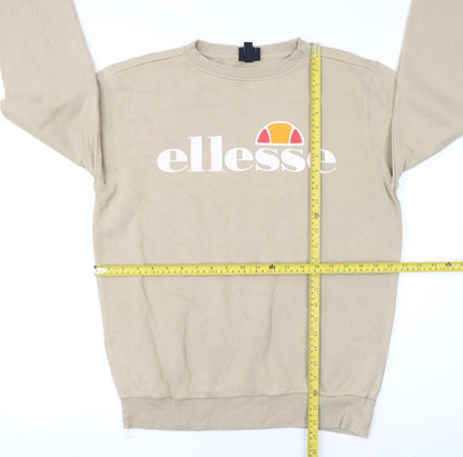 Ellesse Men's Beige Logo Pullover Sweatshirt Size M