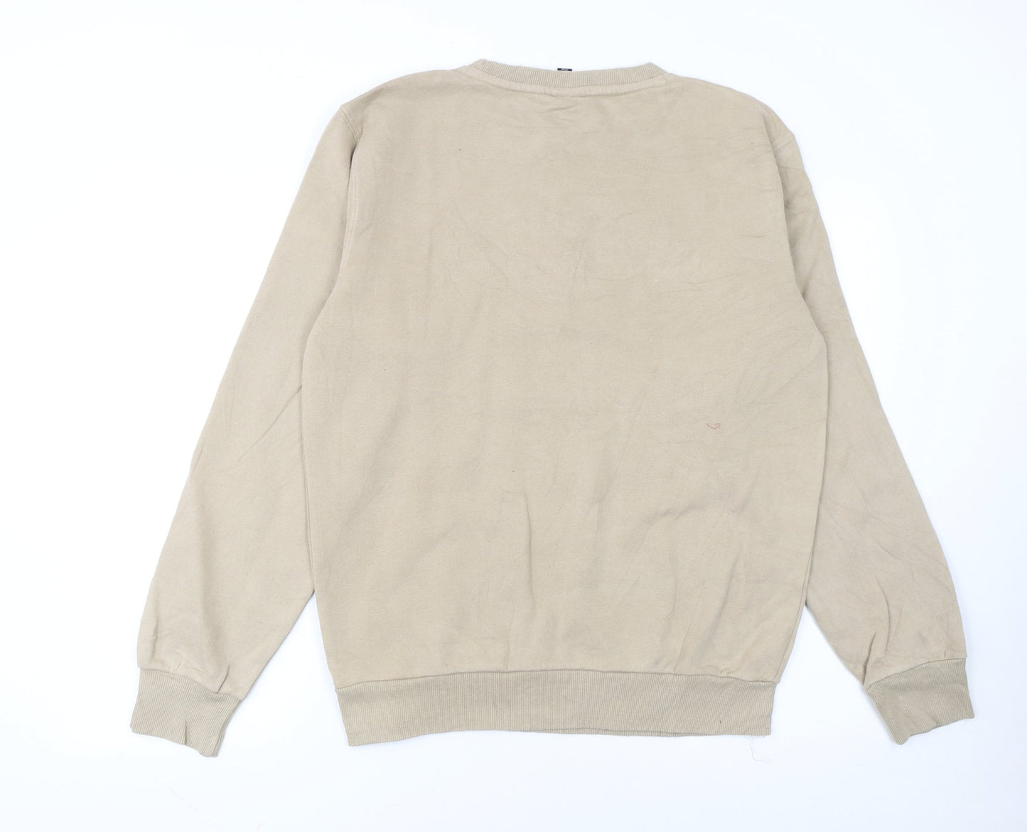 Ellesse Men's Beige Logo Pullover Sweatshirt Size M