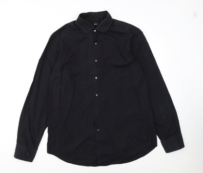 Hugo Boss Men's Black Regular Fit Easy Iron Long Sleeve Shirt 43