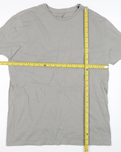 AllSaints Men Grey Cotton Crew Neck Short Sleeve T-Shirt Size M