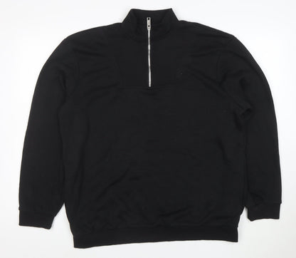 boohooMAN Men’s Black Small 1/2 Zip High Neck Pullover Sweatshirt