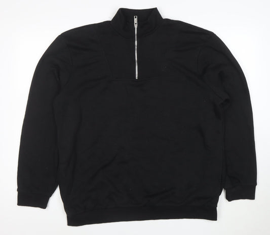 boohooMAN Men’s Black Small 1/2 Zip High Neck Pullover Sweatshirt