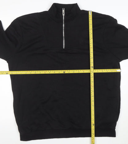 boohooMAN Men’s Black Small 1/2 Zip High Neck Pullover Sweatshirt
