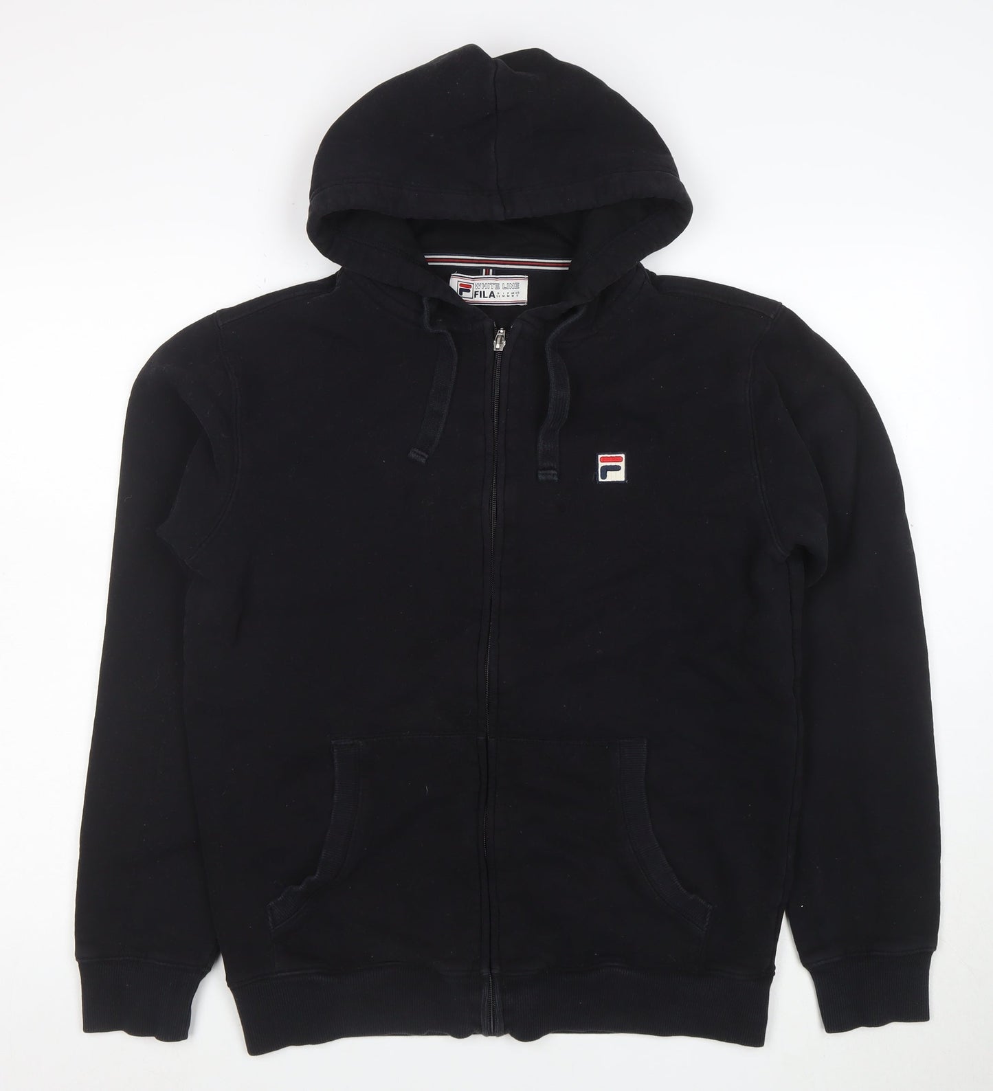 FILA Men's Black Full Zip Hoodie M Sports Cotton Blend