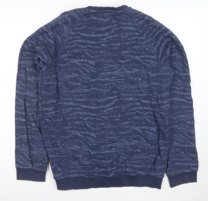 Selected Homme Men’s Blue Crew Neck Cotton Blend Sweatshirt M