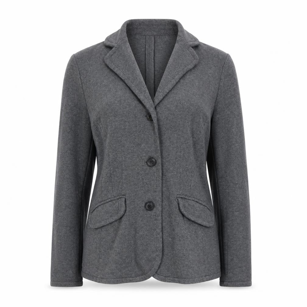 Lands' End Women's Grey Wool Knit Blazer Jacket Size S