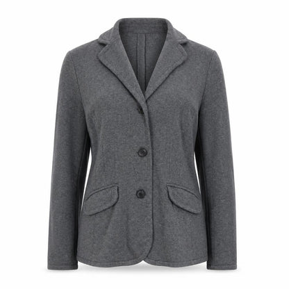 Lands' End Women's Grey Wool Knit Blazer Jacket Size S
