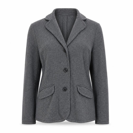 Lands' End Women's Grey Wool Knit Blazer Jacket Size S