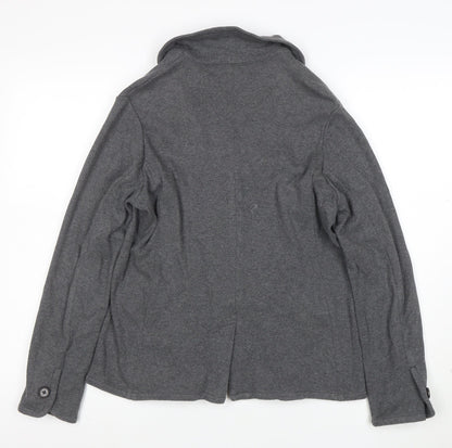 Lands' End Women's Grey Wool Knit Blazer Jacket Size S